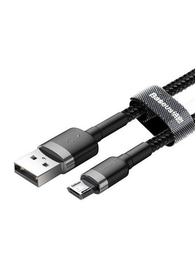 Baseus Cafule Micro USB Cable Nylon Braided Fast Quick Charger Cable USB to Micro USB 1.5A Android Charging Cord compatible for Galaxy S7 S6, Note, LG, Nexus, Nokia, PS4 2M Black/Silver - Image 2