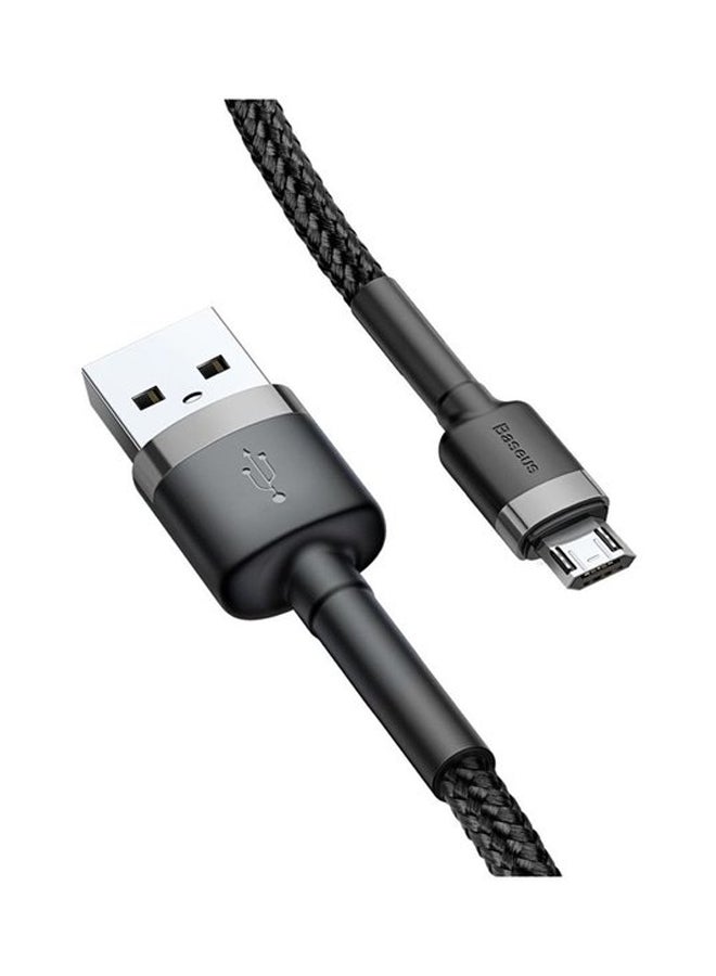 Baseus Cafule Micro USB Cable Nylon Braided Fast Quick Charger Cable USB to Micro USB 1.5A Android Charging Cord compatible for Galaxy S7 S6, Note, LG, Nexus, Nokia, PS4 2M Black/Silver - Image 3
