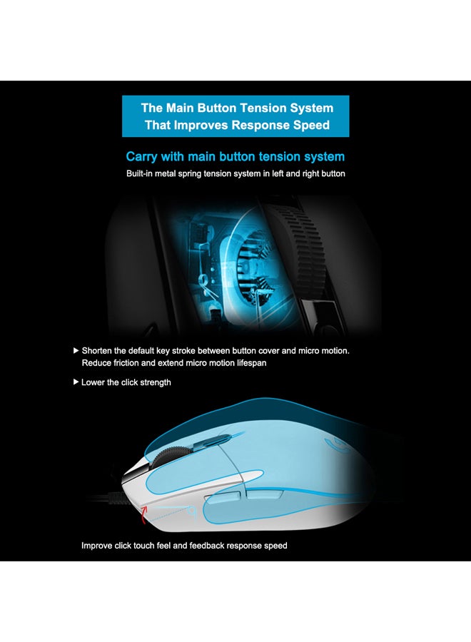 Logitech G102 Wired Gaming Optical Mouse White - Image 3