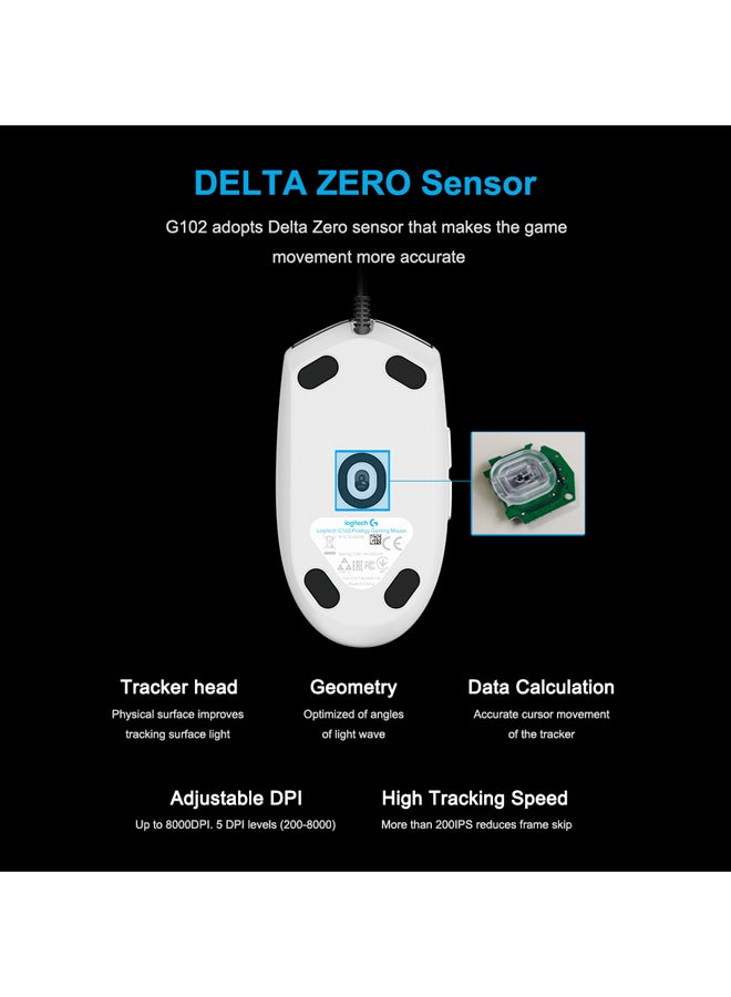 Logitech G102 Wired Gaming Optical Mouse White - Image 4