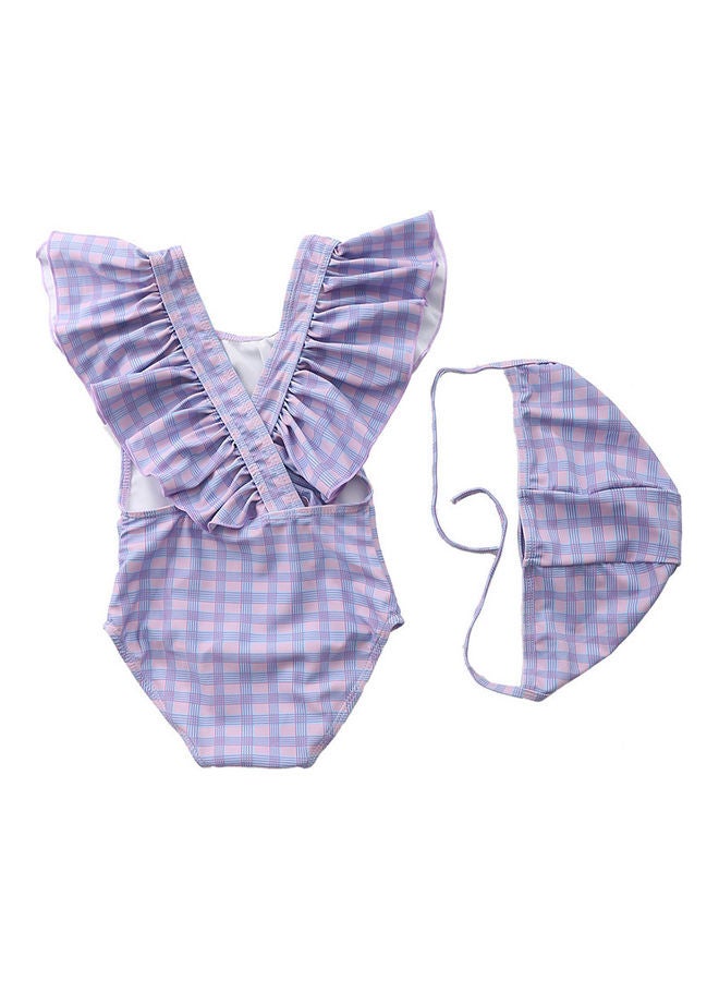 XiuWoo Girl's Cute Swimwear with Cap 80cm 