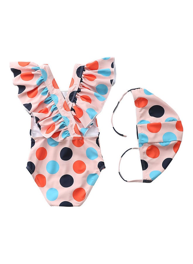 XiuWoo Girl's Cute Swimwear With Cap 90cm 
