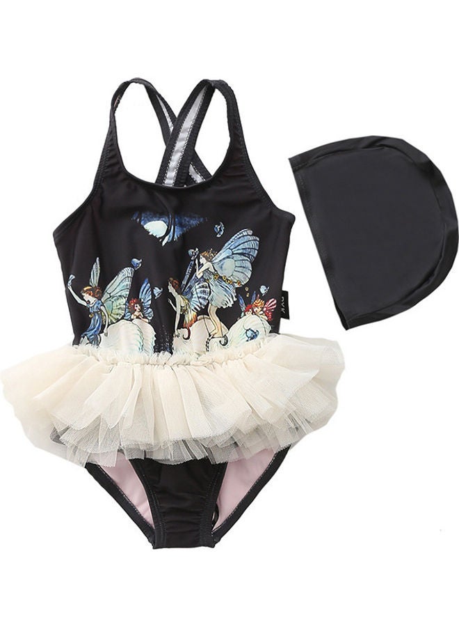XiuWoo Girl's Cute Swimwear With Cap 80cm 