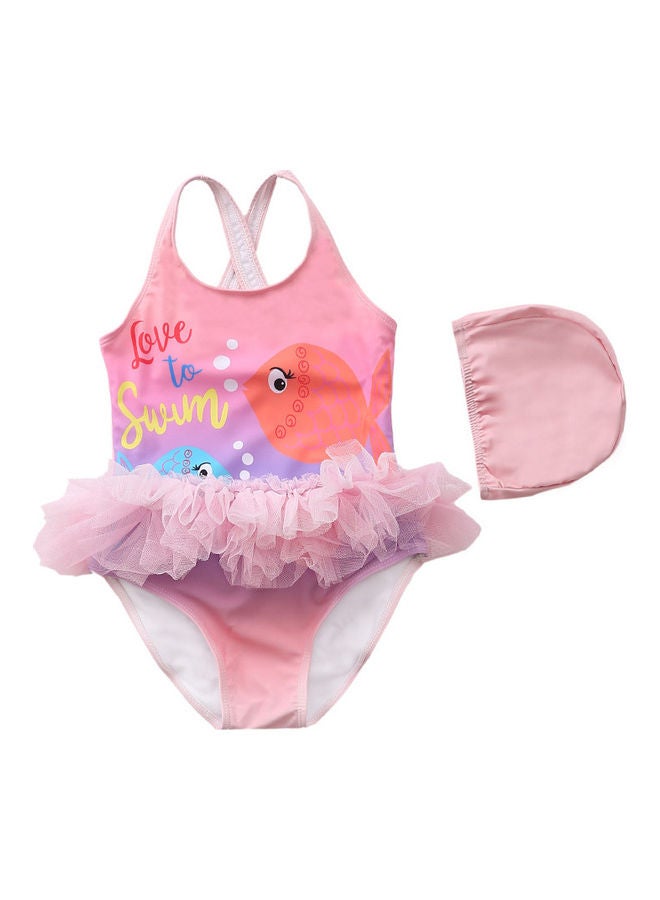 XiuWoo Cute Swimwear With Cap 90cm 