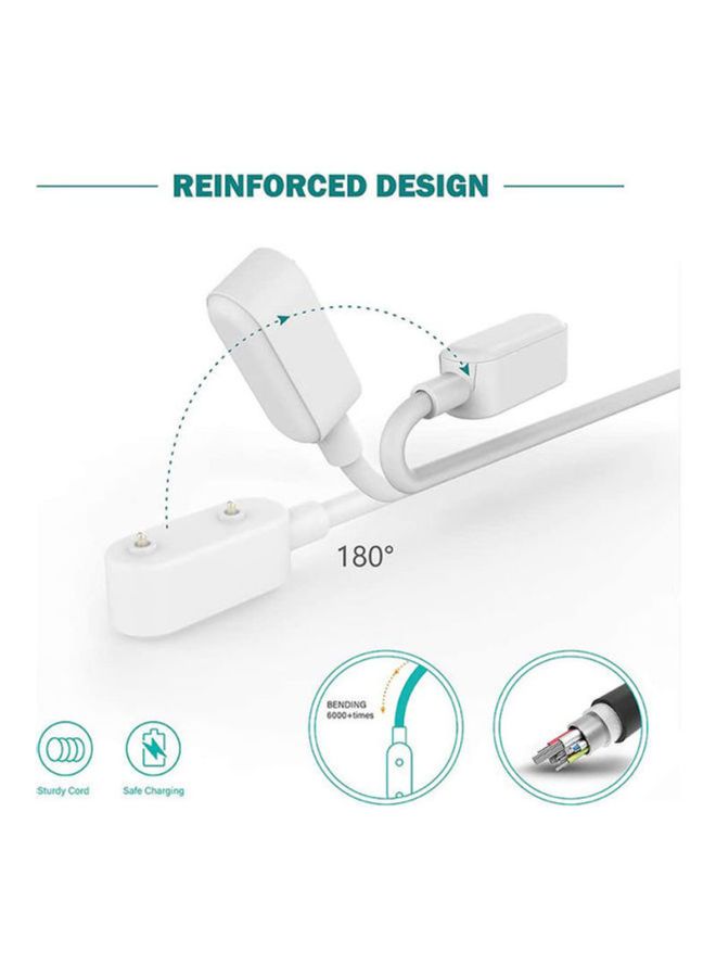 إس كولور كابل شاحن مغناطيسي بمنفذ USB لساعة هواوي فت من إس كولور أبيض  - Image 4