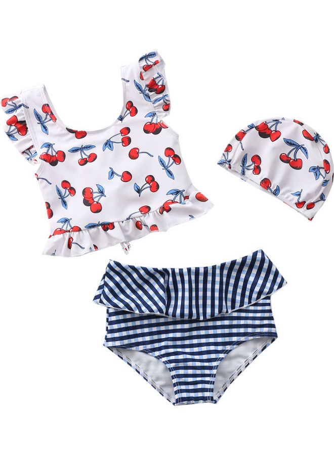 XiuWoo Girl's Cute Swimwear With Cap 80cm 