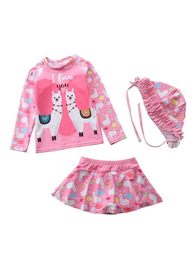 XiuWoo 2-Piece Girl's Swimwear with Cap 80cm 