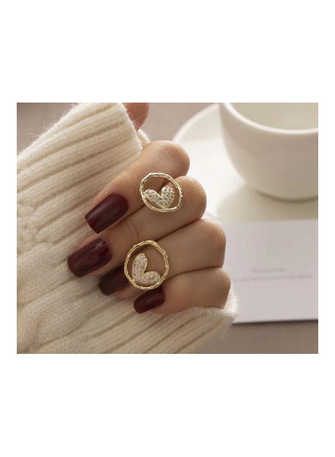 J.J Hand made Needle Rhinestone Cold Wind Earrings - Image 2