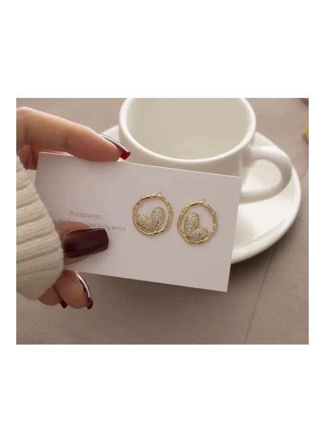 J.J Hand made Needle Rhinestone Cold Wind Earrings - Image 3