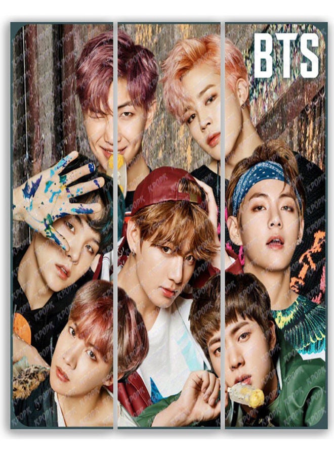 طقم لوحات فنية مكون من 3 قطع بطبعة فرقة BTS متعدد الألوان S - Image 1