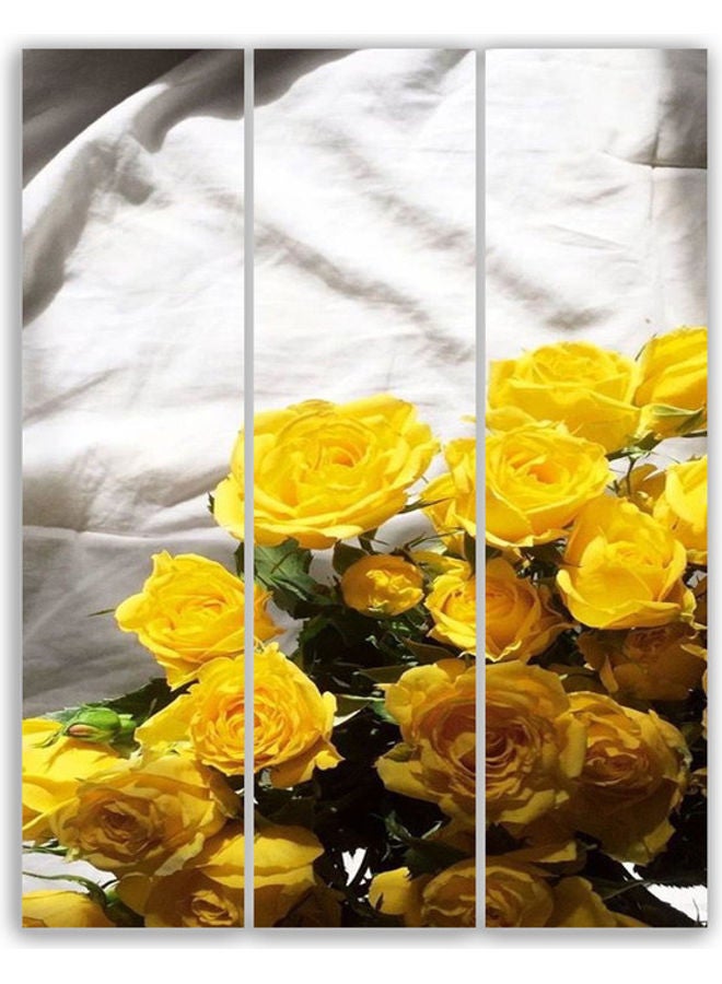 طقم لوحات فنية بتصميم ورود من 3 قطع متعدد الألوان S - Image 1