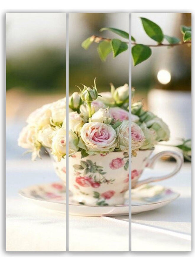 طقم لوحات فنية بتصميم زهور مكون من 3 قطع متعدد الألوان M - Image 1