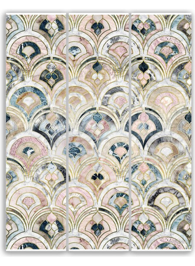 طقم لوحات فنية بتصميم تجريدي مكون من 3 قطع متعدد الألوان 15x60سم - Image 1