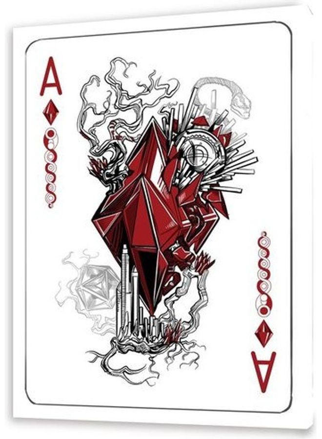 Card Ace Of Diamonds Theme Canvas Wall Art Multicolour L - Image 1
