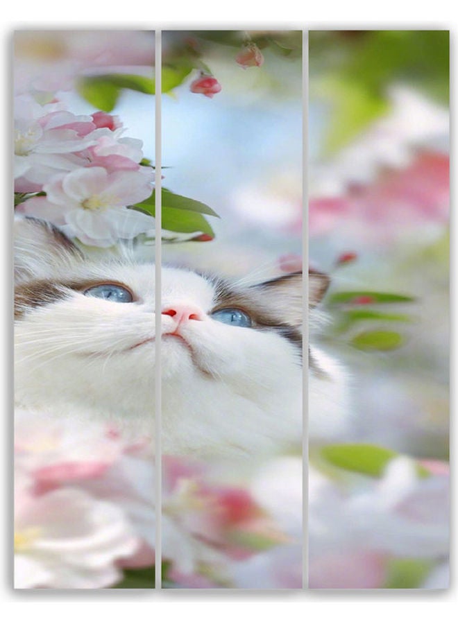 طقم لوحات فنية بتصميم قطة مكون من 3 قطع متعدد الألوان S - Image 1