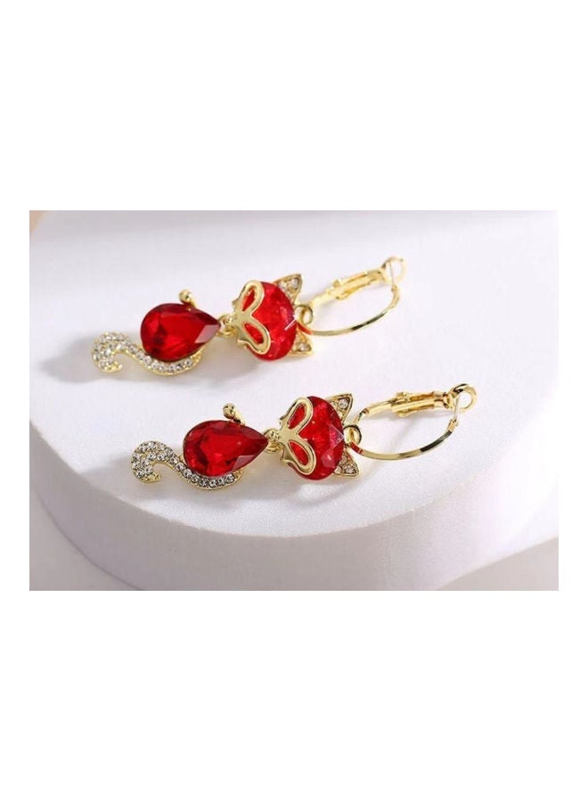 J.J Hand made Needle Rhinestone Earrings - Image 2