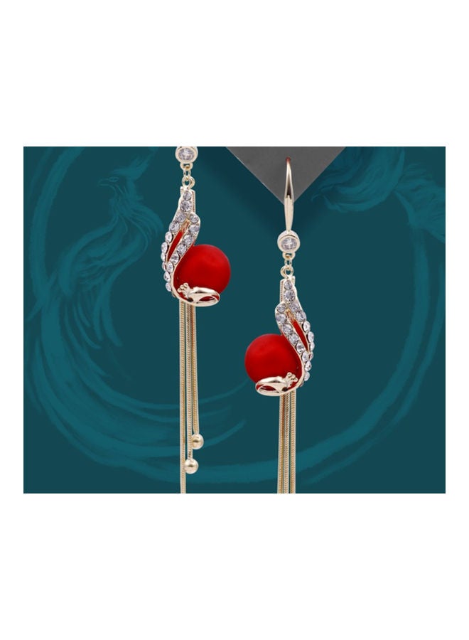 J.J Hand made 925 Silver Peacock Tassel Earrings - Image 3