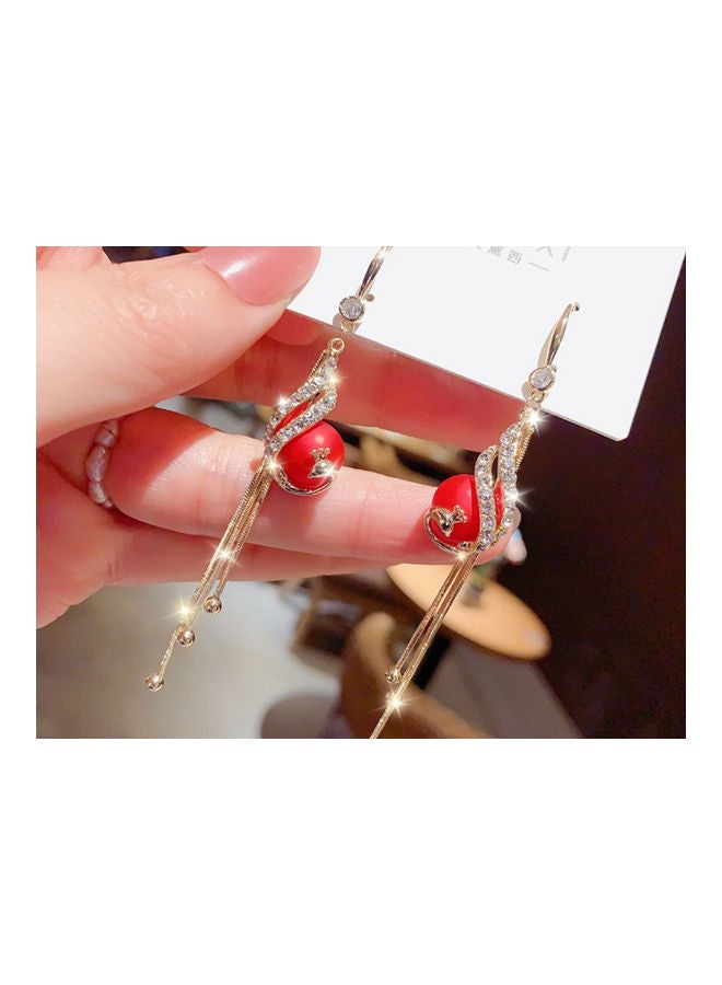 J.J Hand made 925 Silver Peacock Tassel Earrings - Image 4