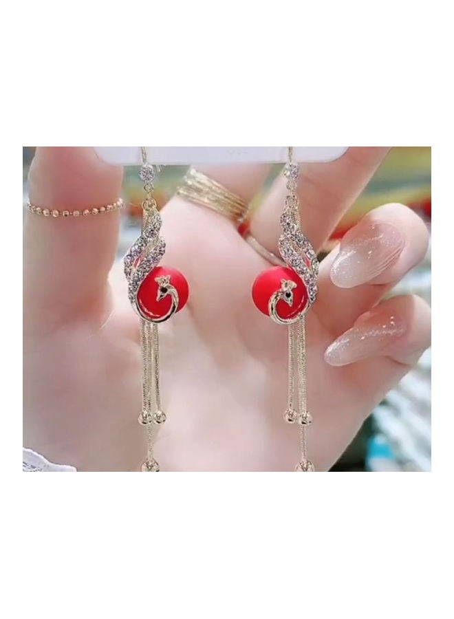 J.J Hand made 925 Silver Peacock Tassel Earrings - Image 5