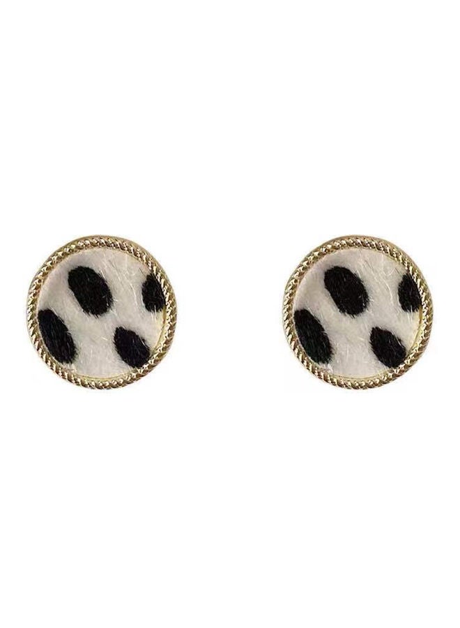 J.J Hand made Needle Polka Dot Leopard Pattern Earrings - Image 1
