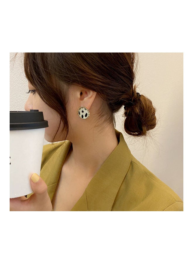 J.J Hand made Needle Polka Dot Leopard Pattern Earrings - Image 2