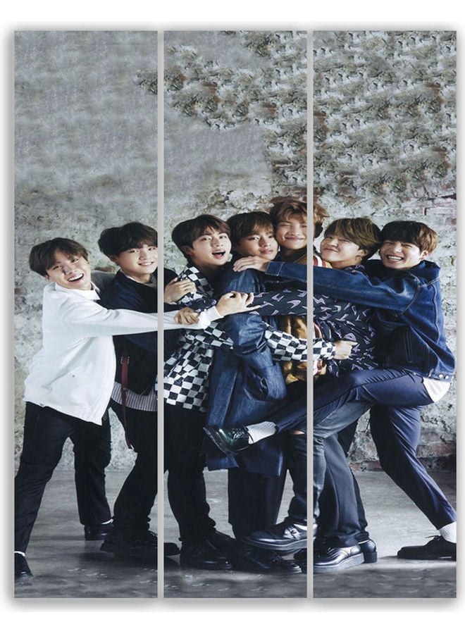 طقم لوحات فنية مكون من 3 قطع بطبعة فرقة BTS متعدد الألوان L - Image 1