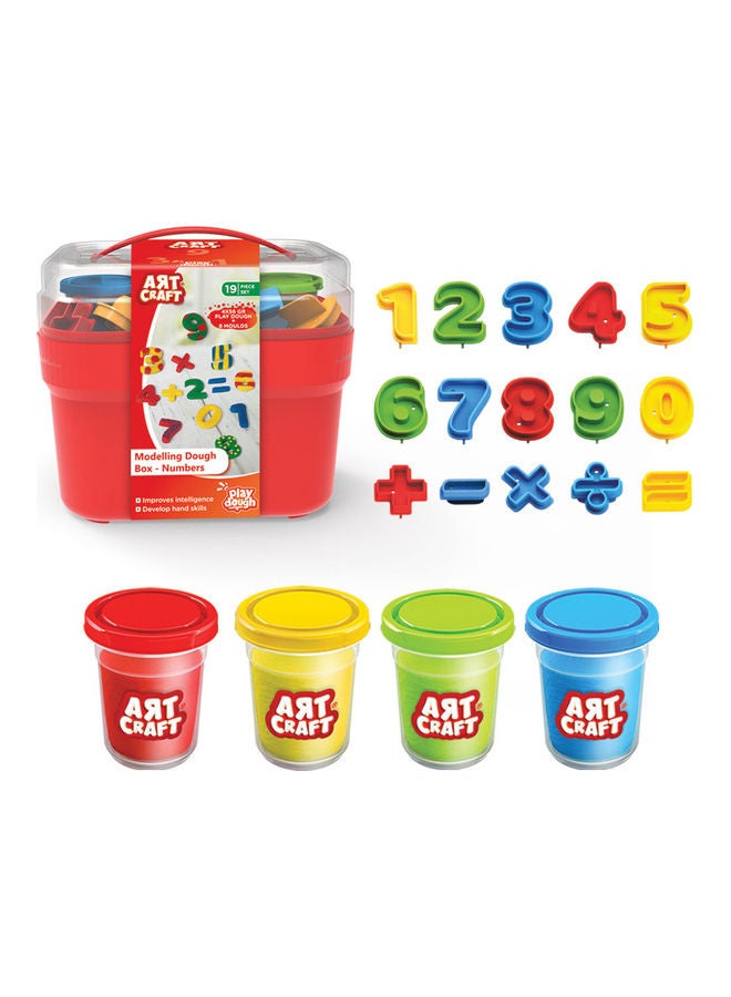 ديدي علبة تشكيل العجين على شكل أرقام للفنون والحرف اليدوية من 19 قطعة - Image 1