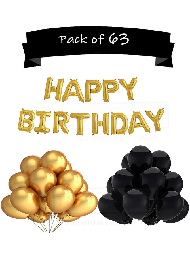 63-Pack Solid Happy Birthday Foil Latter with Balloon - Image 1