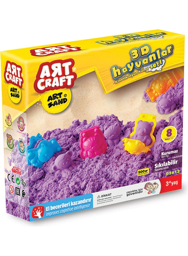 ديدي مجموعة ألعاب قوالب للتشكيل بالرمال بتصميم حيوانات ثلاثية الأبعاد للحرف اليدوية الفنية - Image 2