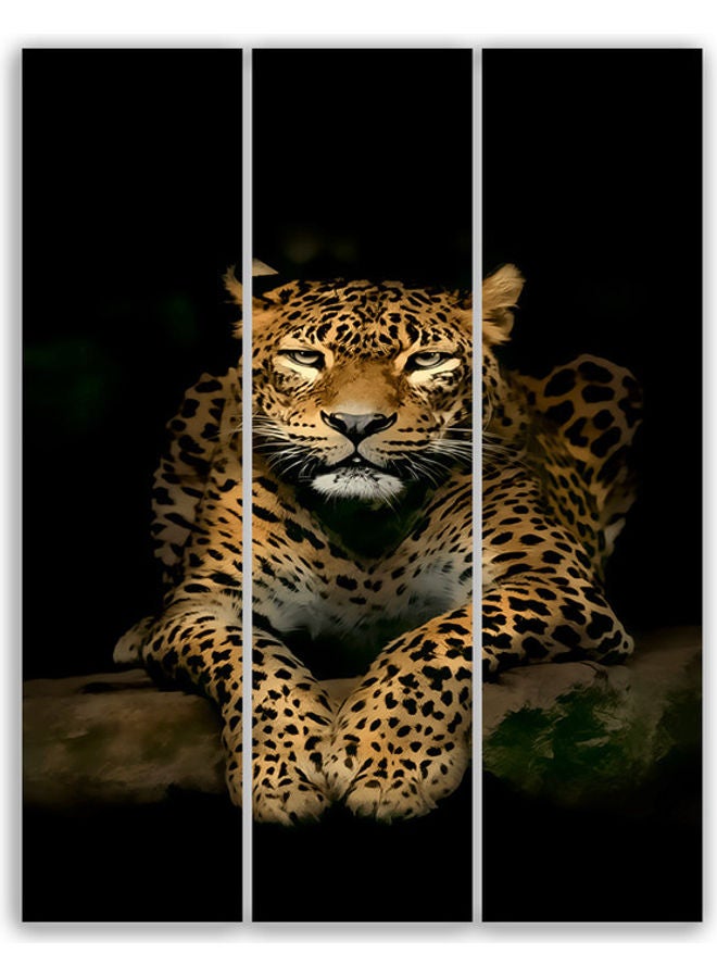 طقم لوحات فنية بتصميم نمر من 3 قطع متعدد الألوان 20x80سم - Image 1