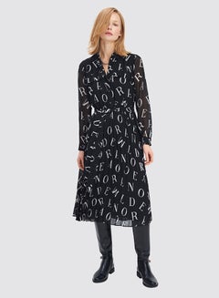Mohito All-Over Printed Dress Black  - Image 2