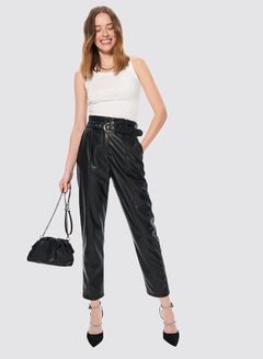 Mohito Faux Leather Pants Black  - Image 5