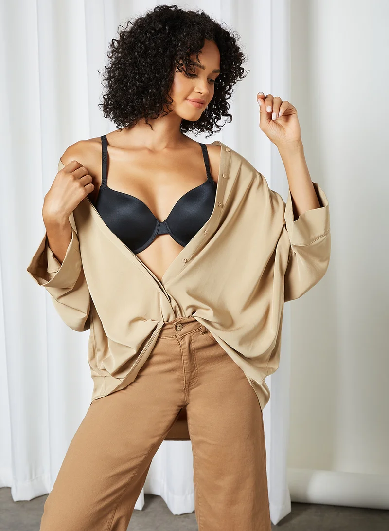 zivame At Work Padded Wired 3/4th Coverage T-Shirt Bra Black