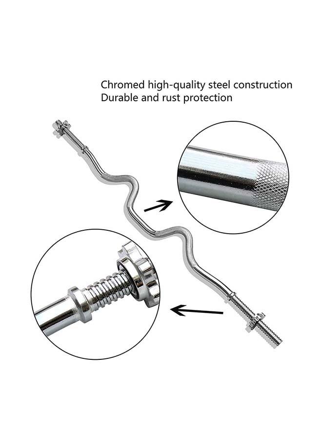 H PRO Unisex Adult Threaded Solid Chrome Super Curl Bar 5kg  - Image 3