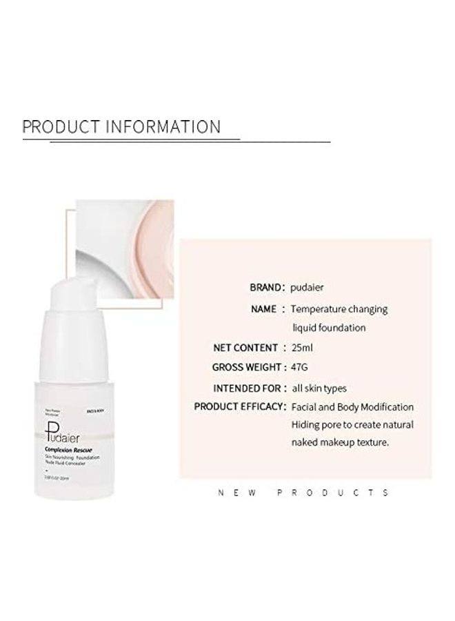 pudaier Magic Temperature Colour Changing Liquid Foundation White - Image 3