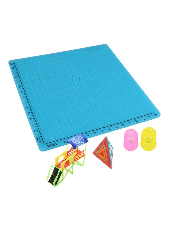 3D Printing Pen Design Mat With Two Finger Caps Blue  - Image 4