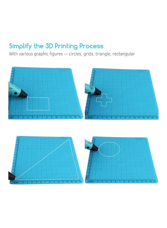 3D Printing Pen Design Mat With Two Finger Caps Blue  - Image 5