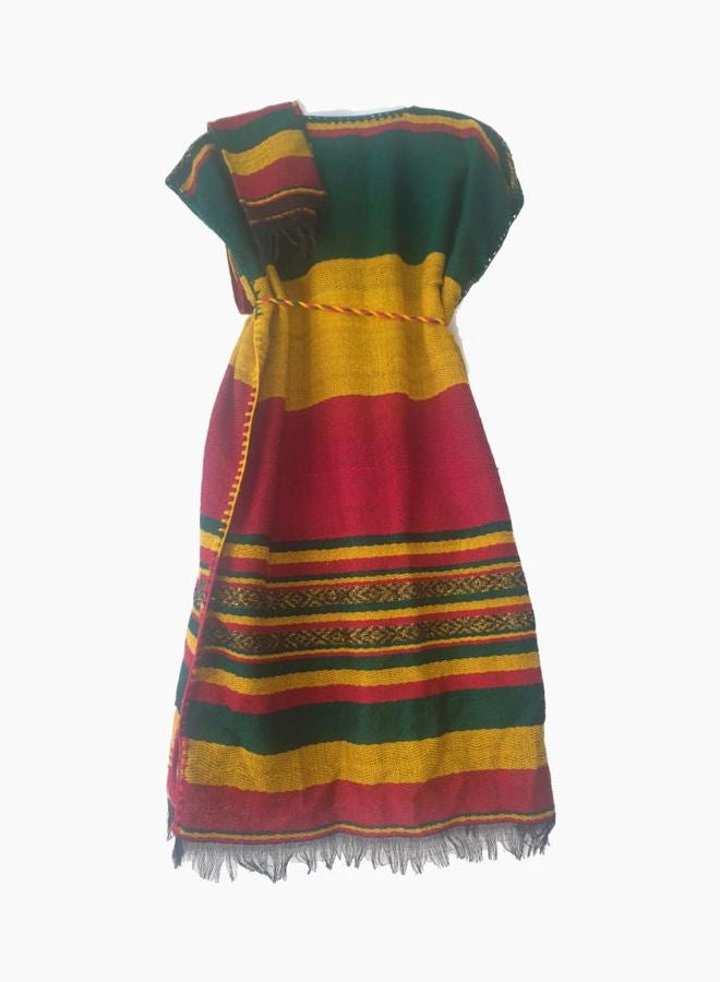 Traditional - Easy Style Habesha Dress Orange/Green/Yellow/Red - Image 1