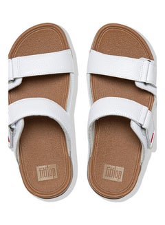 FitFlop Men's Gogh Moc Slide in Leather Sandal White  - Image 1