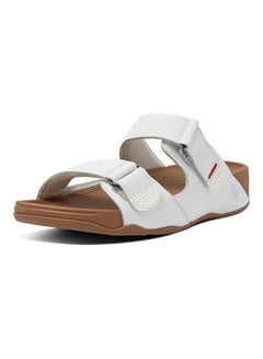 FitFlop Men's Gogh Moc Slide in Leather Sandal White  - Image 3