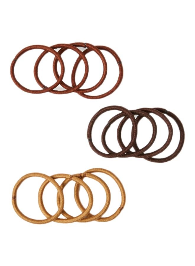 Sharpdo 12-Piece Rubber Band Set Beige/Brown/Maroon 6.7x9cm - Image 1