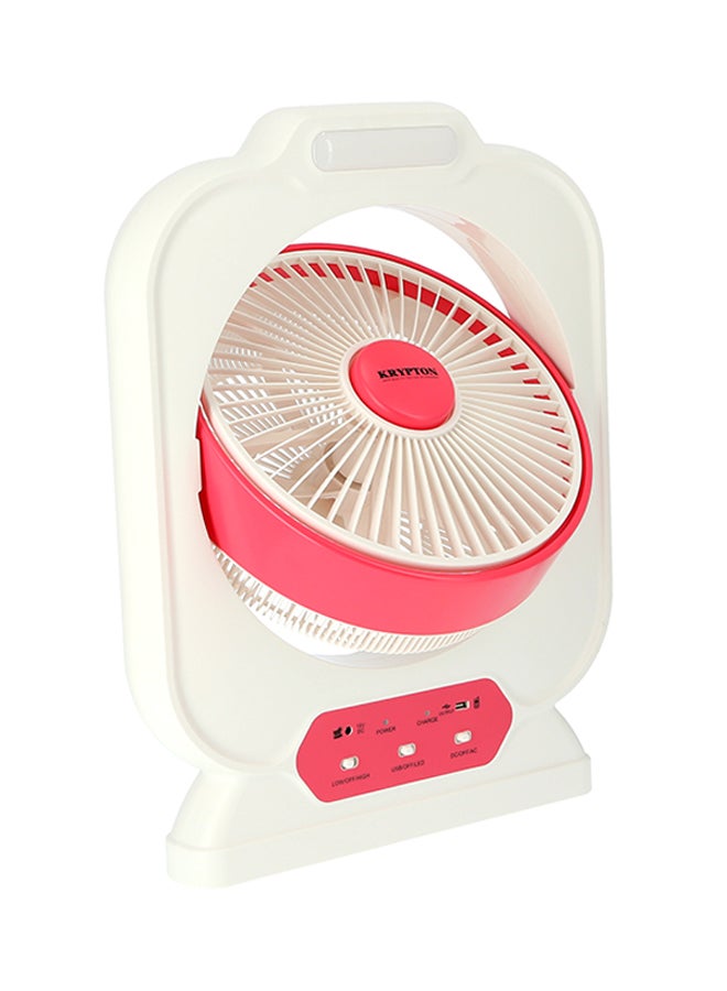 KRYPTON 12 Inch Rechargeable Box Fan With LED Night Light KNF111 White/Pink  - Image 1