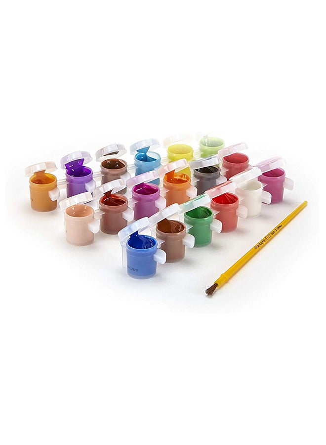 كرايولا مجموعة عبوات ألوان قابلة للغسل مع فرشاة، كلاسيك وقوية من 18 لون 24X12X3سم - Image 2