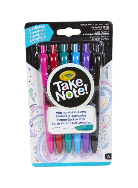 6 ct. Take Note! Washable Gel Pens 19.4X11.5X2cm