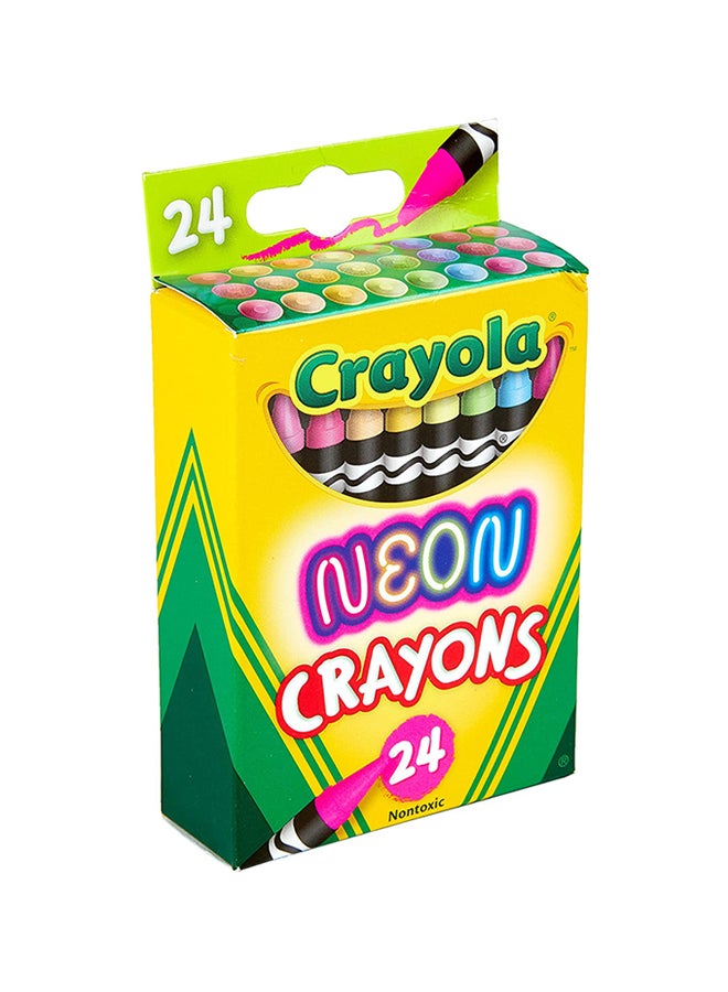 كرايولا ألوان شمع نيون، 24 قطعة 11.43x7.15x2.7سم - Image 2