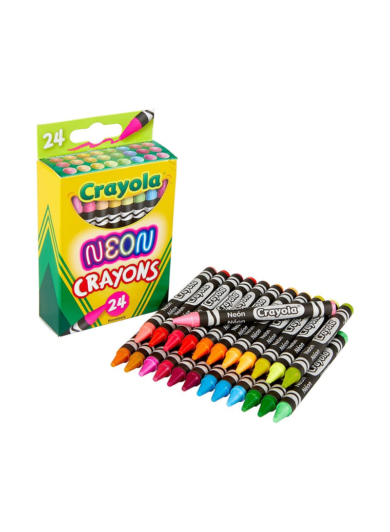 كرايولا ألوان شمع نيون، 24 قطعة 11.43x7.15x2.7سم - Image 3