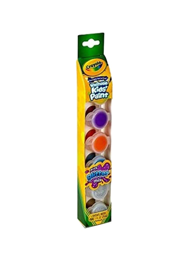 Crayola - 6 ct. Washable Kids' Paint Pots, Glitter Effects 24.46x2.69x4.14cm - Image 1