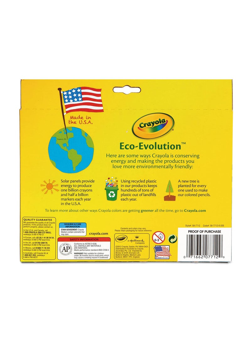 Crayola - 12 Ct. Assorted, Broad Line Markers 17.15x19.2x1.6cm - Image 1