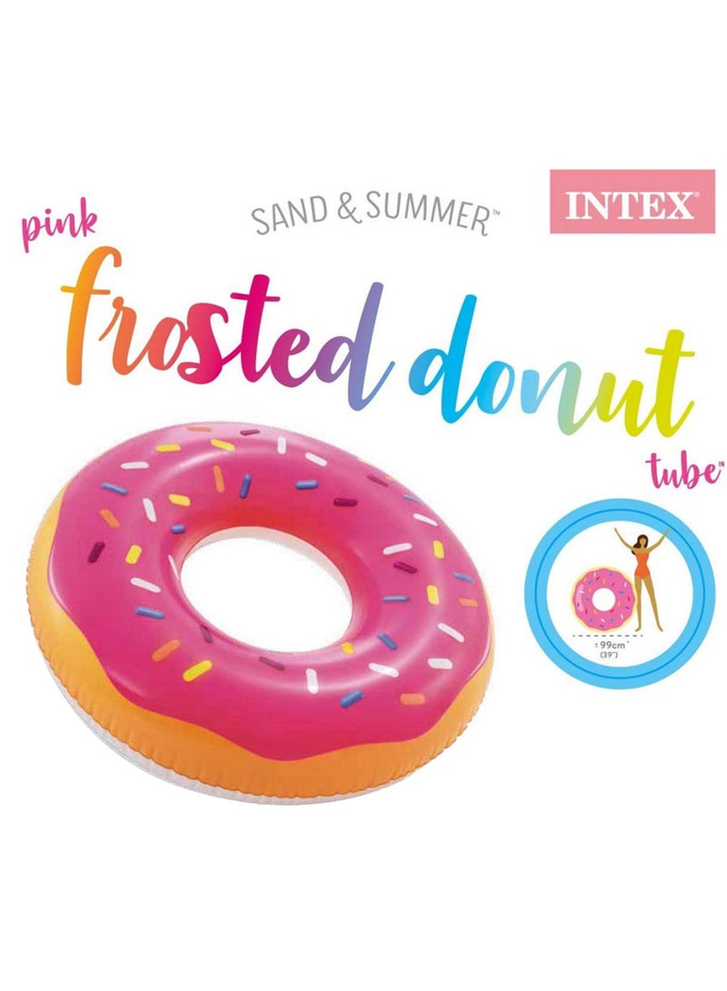 INTEX - Donut Designed Inflatable Perfect Pool Floating Ring Sand And Summer Toy 99x25cm - Image 1