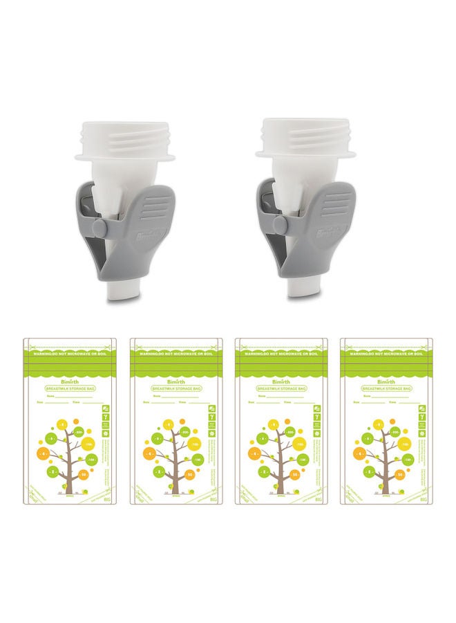 Bimirth 4-Piece Breast Milk Bag With 2 Replacement Adapters - Image 1
